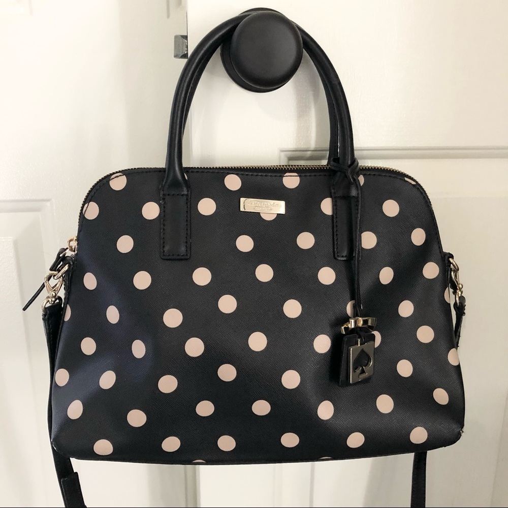 💋SOLD💋Kate Spade Polka Dot Black and Cream Purse